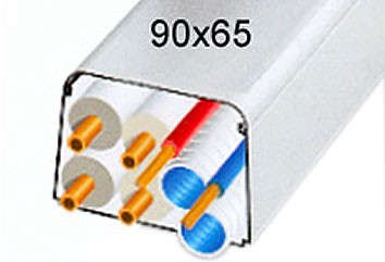 Climaplus montagekanaal 90 x 65 mm Ral 9010 Wit, lengte 2 meter