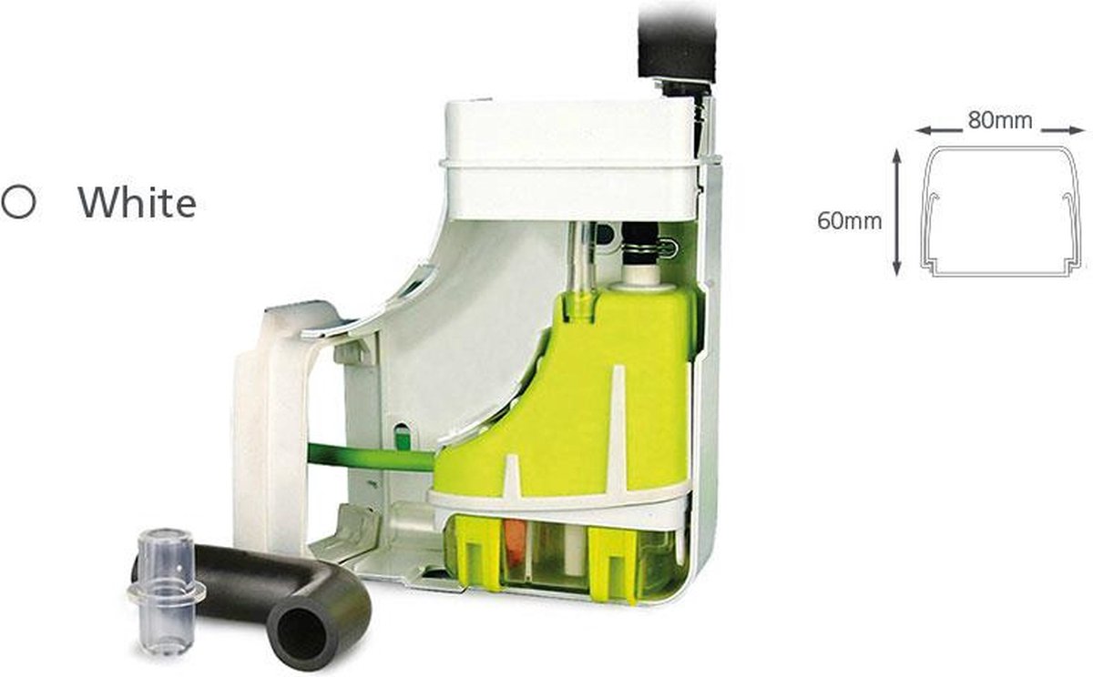 Aspen pomp Silent+ mini lime pomp 99x44x114mm - met optimal kanaal wit