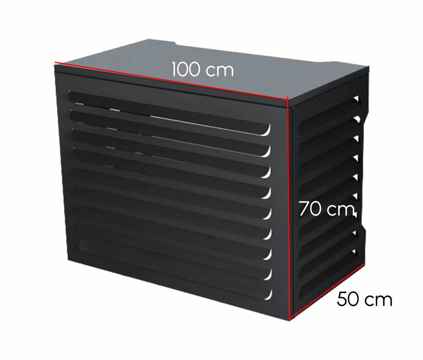 Bodo® - Aluminium Airco Cover - Airco Omkasting - Buitenunit omkasting - 100 x 70 x 50 cm - Small - Antraciet of Wit
