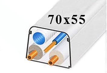 Climaplus montagekanaal 70 x 55 mm Ral 9010 Wit, lengte 2 meter