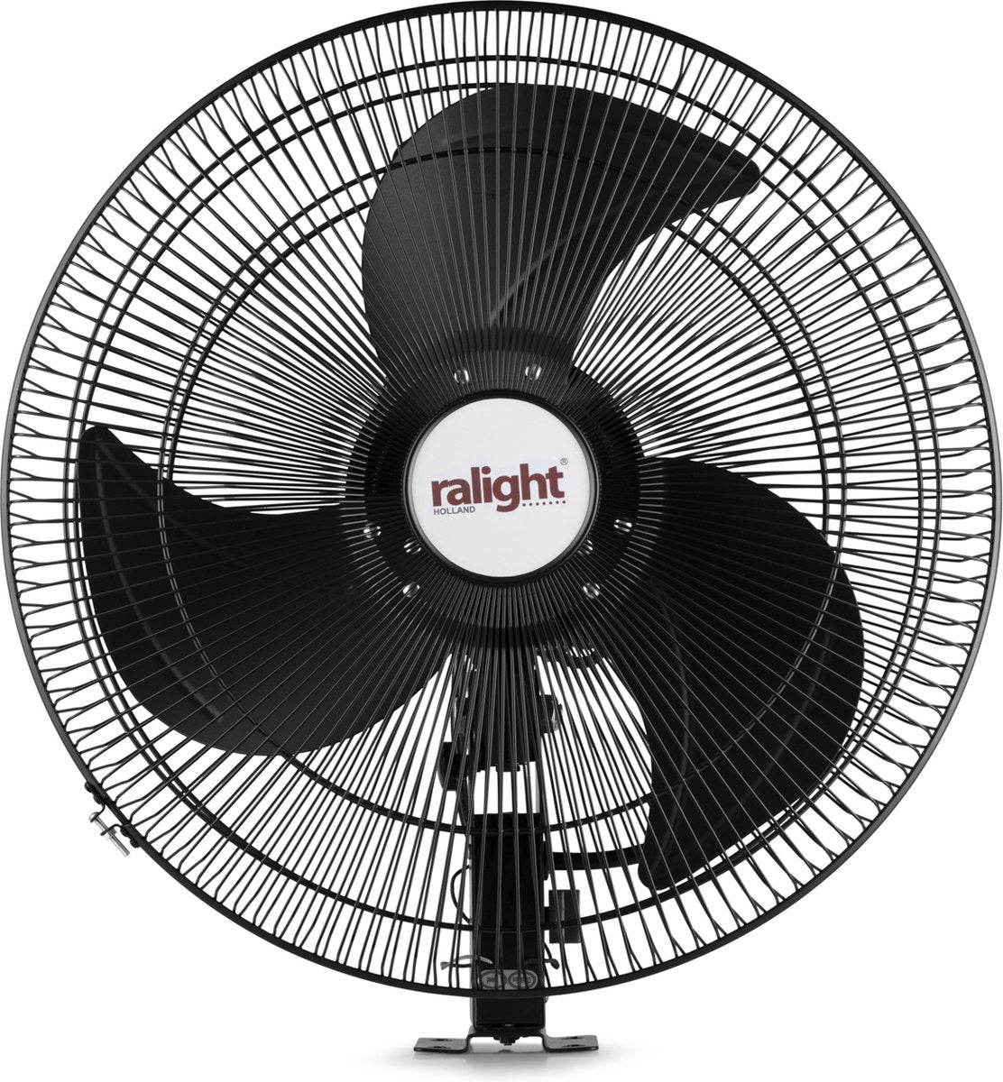 Ralight - Wandventilator 50cm - Professionele kwaliteit - Zwart - 3 standen - Zwenkbaar - Erg sterk en krachtig