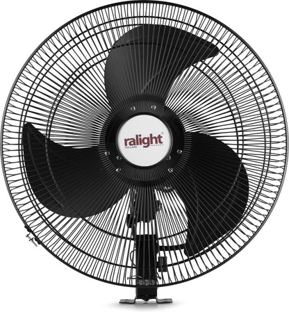 Ralight - Wandventilator 50cm - Professionele kwaliteit - Zwart - 3 standen - Zwenkbaar - Erg sterk en krachtig