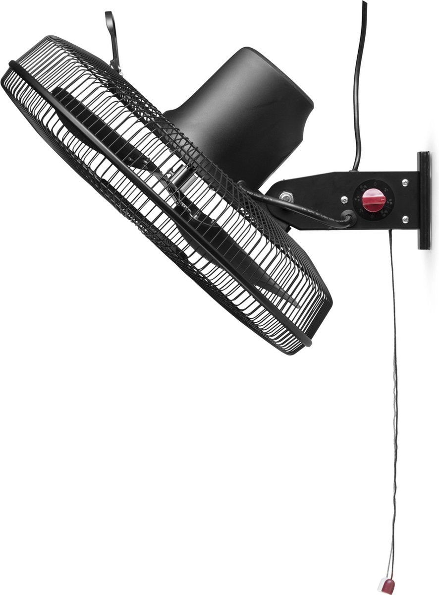 Ralight - Wandventilator 50cm - Professionele kwaliteit - Zwart - 3 standen - Zwenkbaar - Erg sterk en krachtig