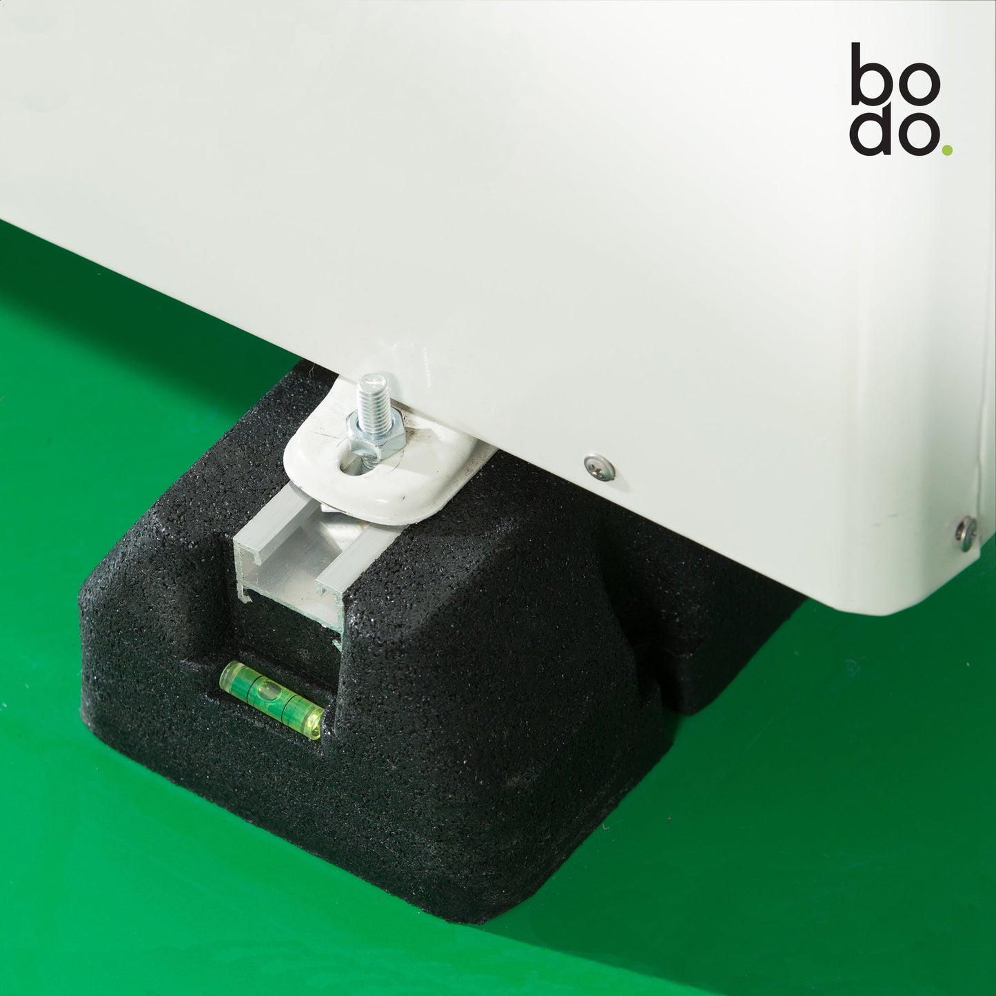 Bodo® - Rubberen Montage Balk 600mm - Ventilatie- en airconditioningaccessoire - Trilling dempend Rubber - Montage blok - Set - Airco - Inclusief Inlegmoeren & levelaars