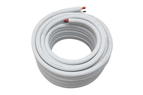 CIN-2203-000 Geisoleerde koperleiding 1/4"+3/8" brandklasse b-s1-d0 - 30mtr/rol