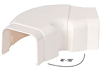 Climaplus Traploos verstelbare vlakke bocht 90x65 mm Ral 9010 Wit